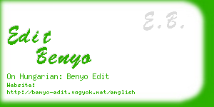 edit benyo business card